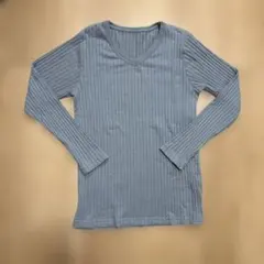 ニット 薄手 Ｖネック ブルー 青 水色 長袖 トップス セーター レディース