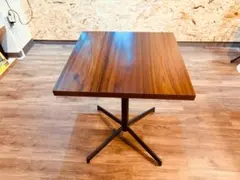 カフェテーブル ハイタイプ 木目調ブラウン 幅60×60cm　一本足
