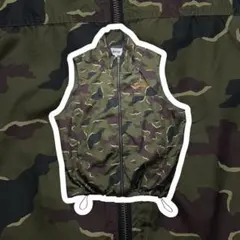 迷彩　カモ柄　ナイロンベスト　古着