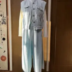 水色ワッフル生地セットアップ