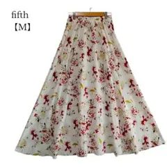 【fifth／フィフス】ロング フレアスカート　花柄　総柄　ウエストゴム　M