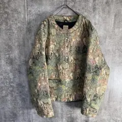 S.C.R ゴブラン織り ジャケット アート柄 総柄 ヴィンテージ 韓国製