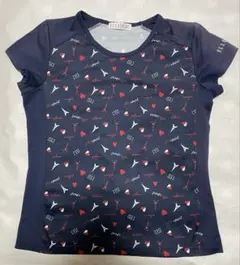 ELLE SPORT 半袖Tシャツ ネイビー 総柄のサムネイル