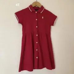 ラルフ・ローレン 半袖ワンピース 赤　4T