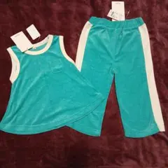 ターコイズ タンクトップとパンツ セット