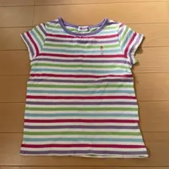 ミキハウス 半袖Tシャツ 100cm ボーダー バレリーナ刺繍