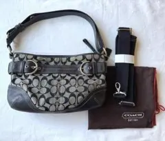 COACH シグネチャー 2way レザー×キャンバス 肩掛け