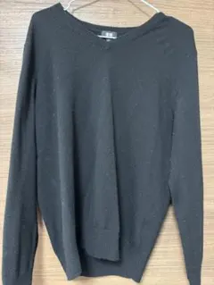 メンズ　ユニクロ　カシミヤ100% Vネック　セーター L ブラック