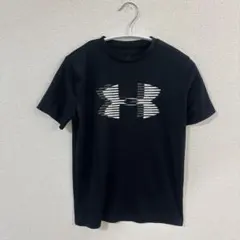 早い者勝ち⭐️Under Armour 黒 ストライプロゴ 半袖 Tシャツ