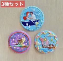 ディズニー刺繍缶バッジ 3種セット　アリエル・アラジン・ダンボ