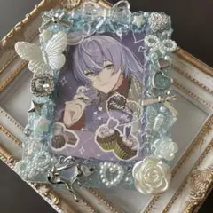 ホイップデコ トレカケースデコ【水色ラメ①】ライトブルー　パール