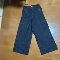 epnok ワイドデニムカーゴパンツ ダークブルー