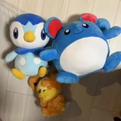 ポケットモンスター マリル ポッチャマ　ヒメグマ ぬいぐるみ めちゃもふぐっと