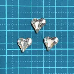 ハートブイカットVカットシルバー大きいサイズ推しネイル ホビ垢セルフネイルパーツ