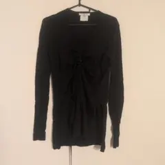 GIVENCHY 長袖 編み上げ レイヤード カットソー ブラック XSのサムネイル