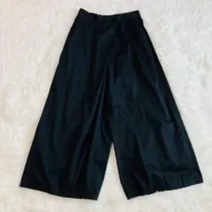 ロワズィール ラップ ワイドパンツ ガウチョパンツ 黒 ゆったり 38
