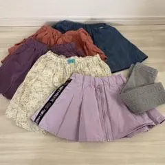 子供服　半ズボン　スカパン　ハーフパンツ　スカート　　レギンス　120 6点