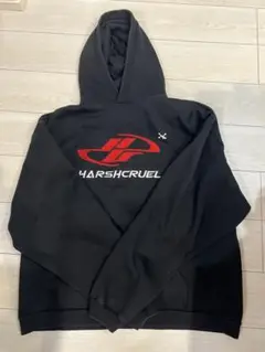 HARSH AND CRUEL 刺繍パーカー　XL ブラック