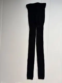 リブ編み　ブラック　ヒートテック　レギンス　M/L