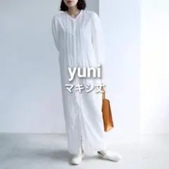 ユニ yuni コットンスキッパーワンピース ピンタックオフホワイトのサムネイル