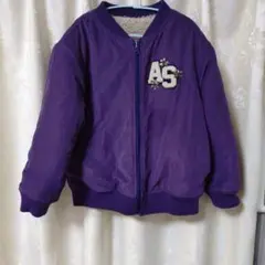 アナスイミニ　紫色のAS刺繍ジップアップジャケット　L