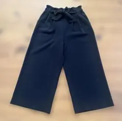 ❤️ルルレモン　おしゃれリボン付き黒ガウチョパンツ　S フォーマルにも