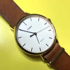 TIMEX INDIGLO レザーベルト腕時計