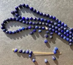 一連売　天然石ラピスラズリ　ビーズ　3ミリ　ラウンドカット　約110個