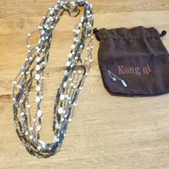 hobo ホーボー　シルバー×カラーストーン ロングネックレス ブラック hobo ホーボー シルバー×カラーストーン ロングネックレス ブラック