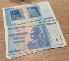 ジンバブエドル 100兆 折り目なし AA 美品 ジンバブエドル 100兆 折り目なし AA 美品 ジンバブエ 100兆ドル