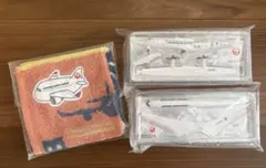 JAL 飛行機 模型 2種類 北海道エアシステム Uchino ミニタオル