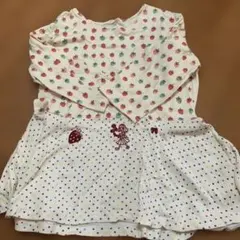 いちご柄と水玉模様のTシャツ