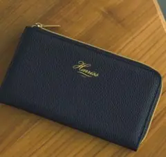 Hanniss ネイビー レザー 長財布