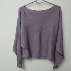 ドルマンスリーブ　ニット　セーター Mサイズ　パープル