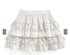 GRLインパン裏地付きレースフリルティアードミニスカート[tu1459]