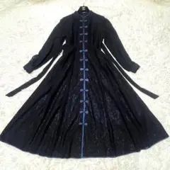 PAMEO POSE　チャイナ　総レース　ロングワンピース　マオカラー　リボン
