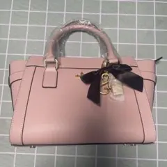 ピンク ハンドバッグ 合成皮革 タグ付き