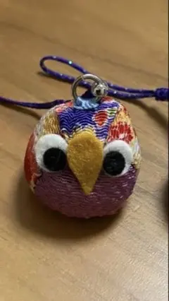 ハンドメイド【幸福のフクロウストラップ 布ぬいぐるみ】チャームふくろう 手作り