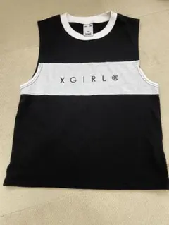 X-girl ロゴ タンクトップ ブラック ホワイトのサムネイル