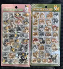 正規品 ボンボンドロップシール 和柄　和猫＆柴犬