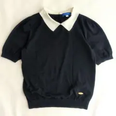 ブルーレーベルクレストブリッジ コットンニット 配色襟 プルオーバー 38