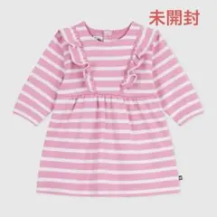 【新品未使用】プチバトー　ピンクボーダーワンピース　18M 81cm