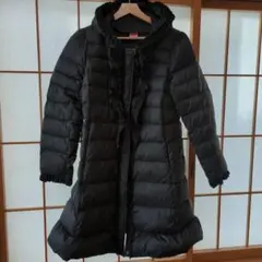 アンドラブ フリル付きコート ダウン85% Ｌサイズ 万能ブラック