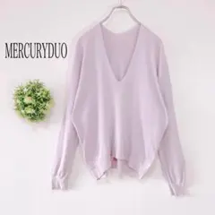 MERCURYDUO 【F】Vネック長袖ニット 薄手　ドロップショルダー