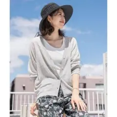 DOORS 『UVカット』リネンVネックショートカーディガン