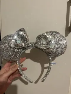 ミニーシルバー スパンコール カチューシャ