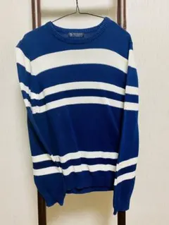 ネイビーとホワイトのストライプセーター