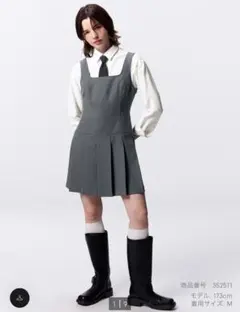 ローウエストプリーツジャンパードレスNTQ