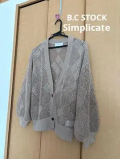 B.C STOCK ダイアモンド透かし編み カーディガンのサムネイル