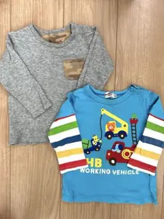ユニクロ、ミキハウスTシャツ2枚セット 80cm